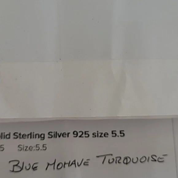 Blue Mojave Turquoise ring in Solid Sterling silver 925. Size 5.5 - Picture 6 of 6